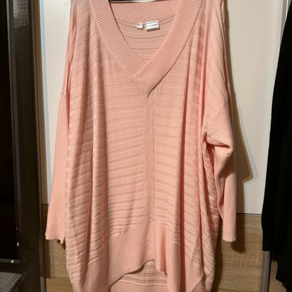 Body Flirt Pink Super soft longline Stretch Batwing Jumper size L